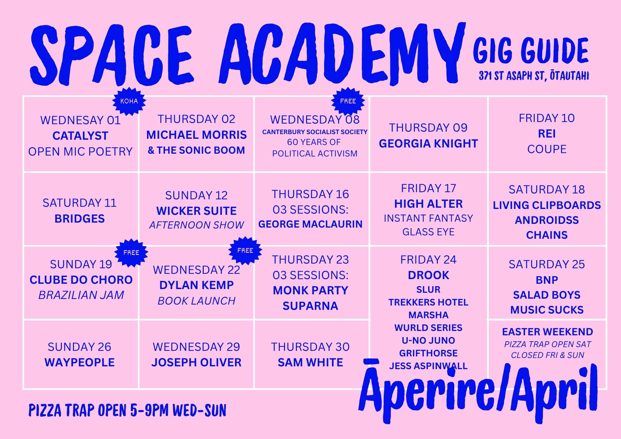 Gig Guide - April 2026